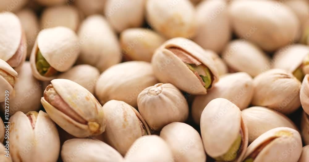 Stack of pistachio in rotation Stack of pistachio in rotation