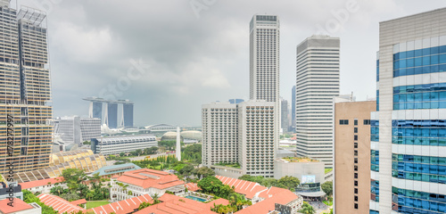 Photography Public residential condominium building complex and downtown skylines at Bugis neighborhood in Singapore