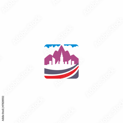 city line and mount landscape logo