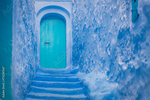 Blue house of Chefchauen, in Morocco. © Julian