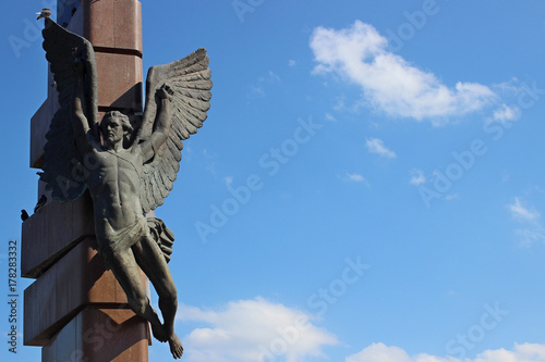 Fragment of the Icarus Fountain in Krasnoyarsk photo
