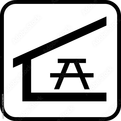 Tourist tent vector illustration. Camping shelter icon.