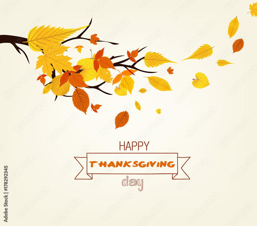 Happy Thanksgiving Day. Vector Illustration of an Autumn Design Happy Thanksgiving Day. Vector Illustration of an Autumn Design