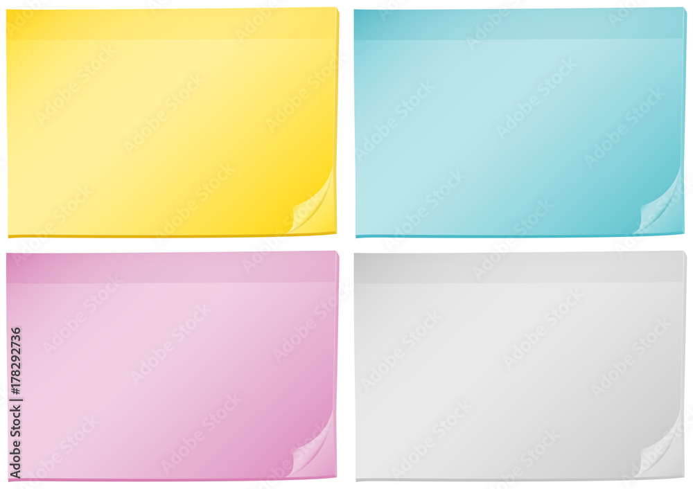 Four background templates with different color papers