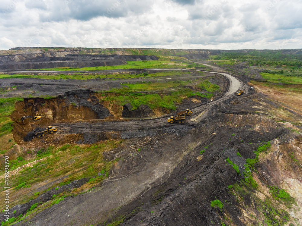 Open pit mine, breed sorting, mining coal, extractive industry anthracite, Coal industry