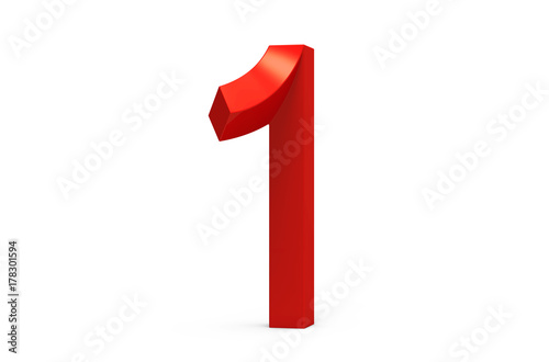 3D render red beveled number 1 Free Download 3D render red beveled number 1 - GFXLoad