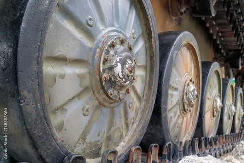 wheelset from fighting vehicles up close on the walk of fame photo