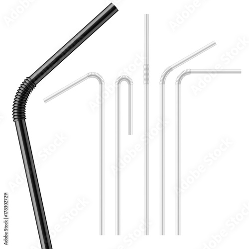 Set of drinking straws template.