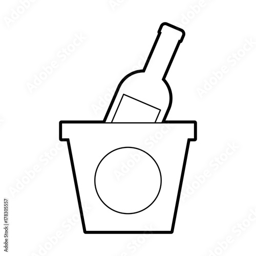 champagne bottle in ice bucket beverage party