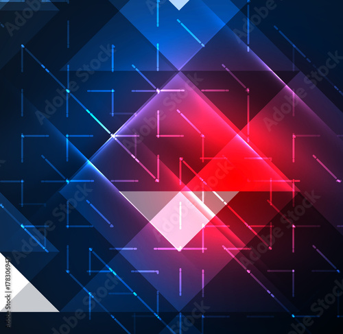Cosmic electric background with shiny glowing plexus electricity impulses