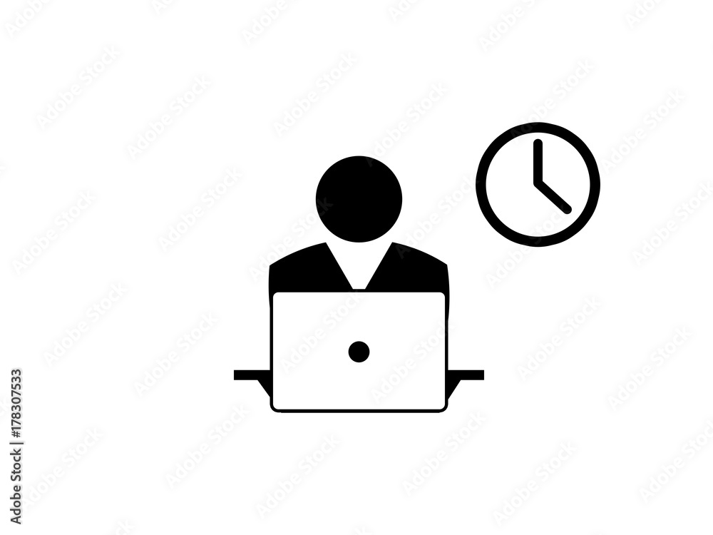 Business Man Sitting on office Desk Business Man Sitting on office Desk