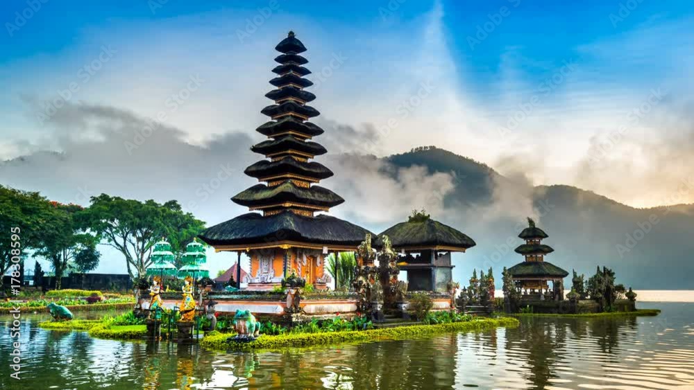 Pura Ulun Danu Bratan Temple, Bali, Indonesia.4K Pura Ulun Danu Bratan Temple, Bali, Indonesia.4K