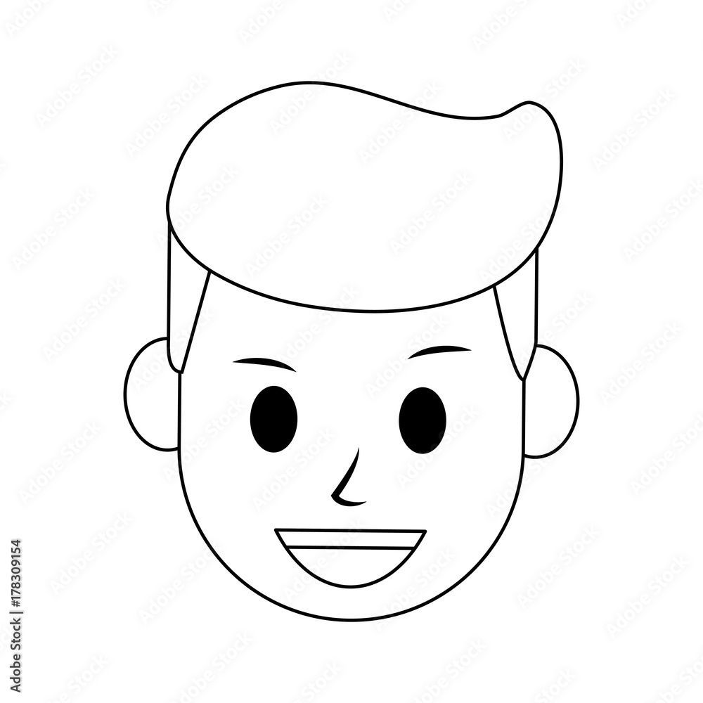 man smiling icon image vector illustration design black line man smiling icon image vector illustration design black line