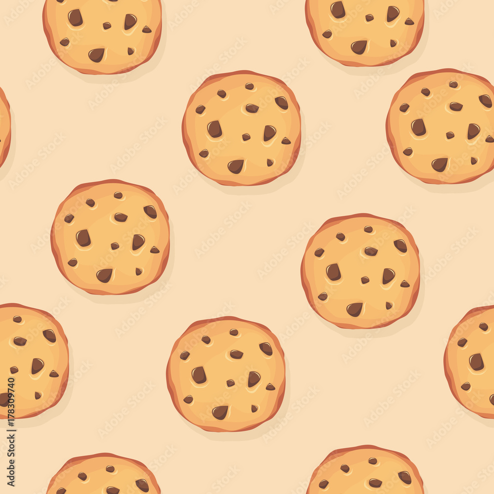 Seamless vector pattern with cookies 