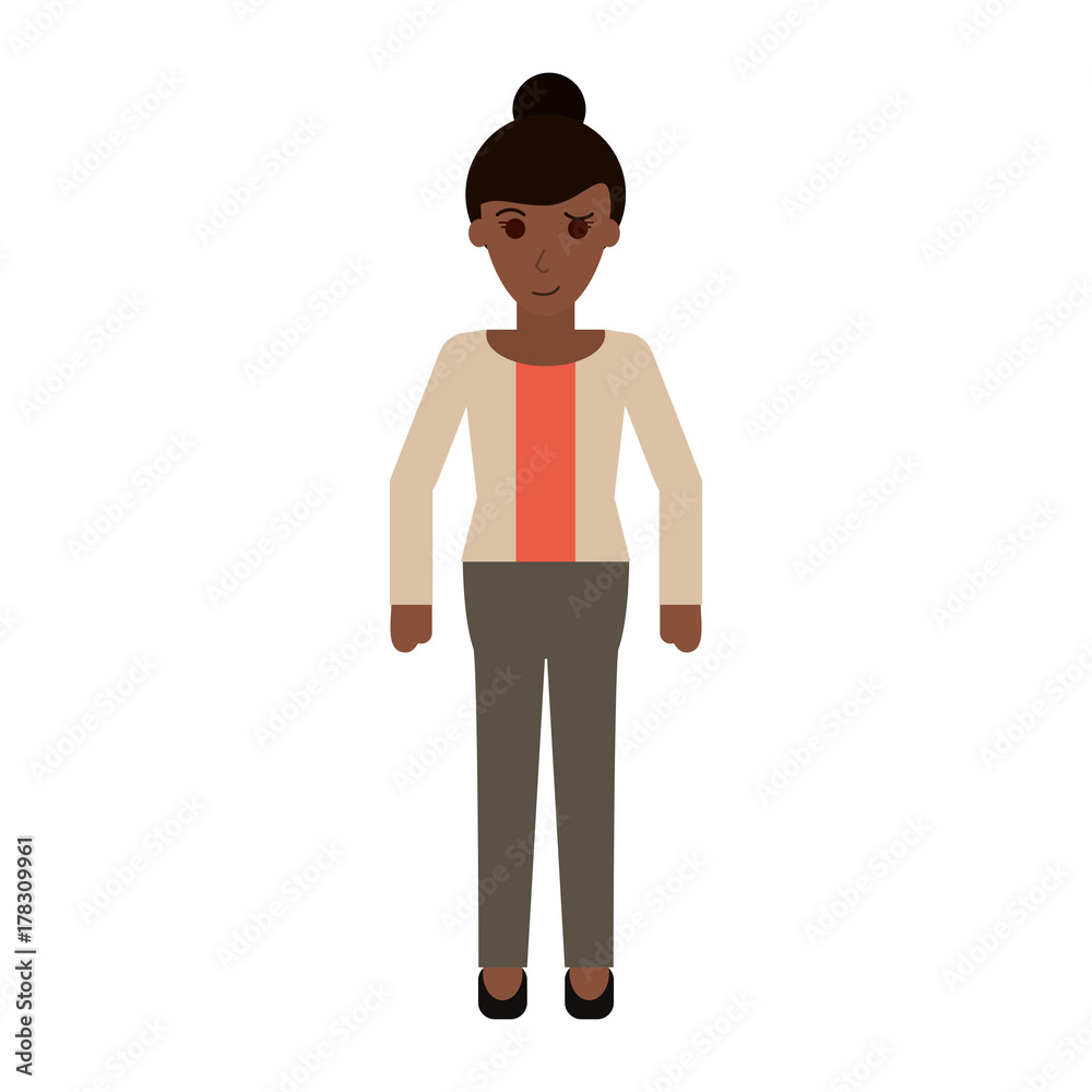 young business woman full body icon image vector illustration design 