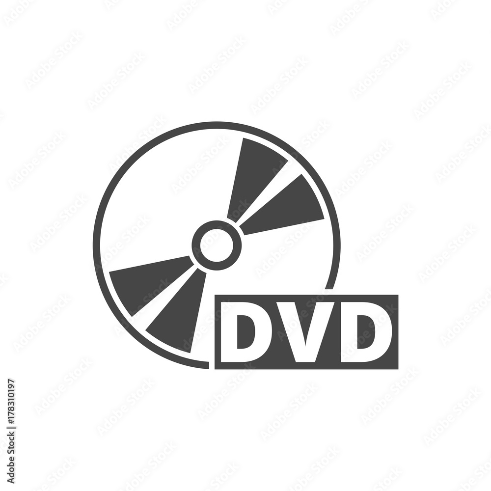 Fototapeta premium Black dvd icon isolated on white 
