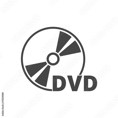 Black dvd icon isolated on white 