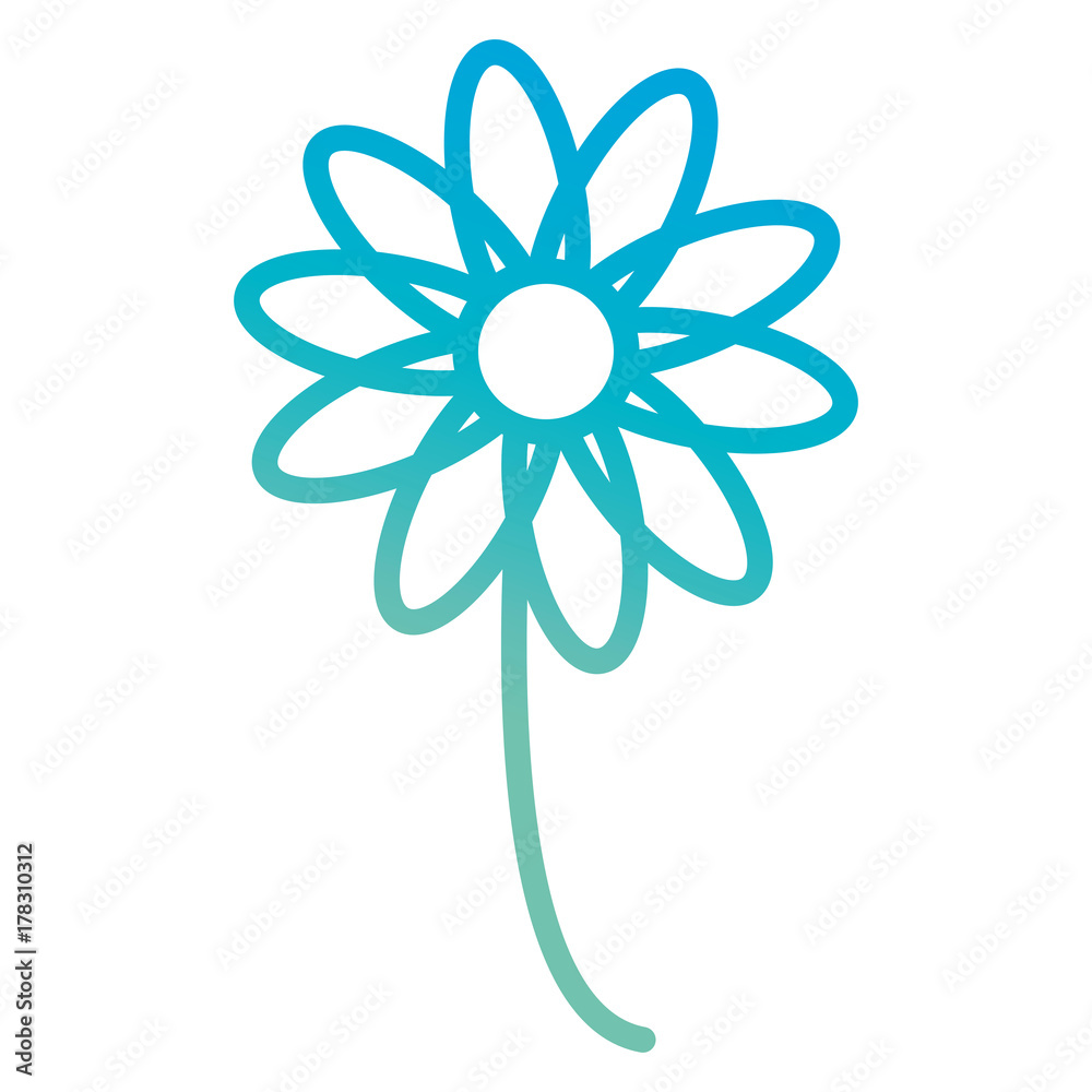 beautiful flower isolated icon