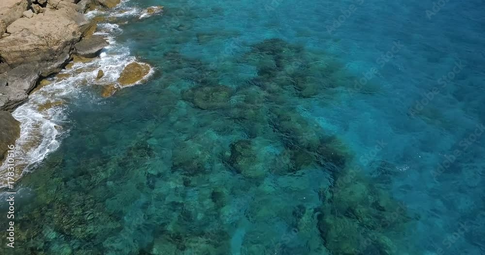 Marine reef in Cyprus aerial view Marine reef in Cyprus aerial view