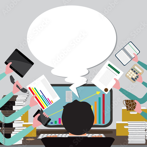 Busy day for business. Vector.