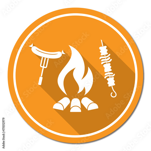 Grilled kebab and sausage icon