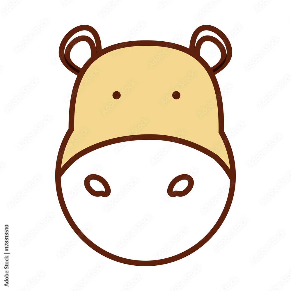 cartoon hippopotamus icon