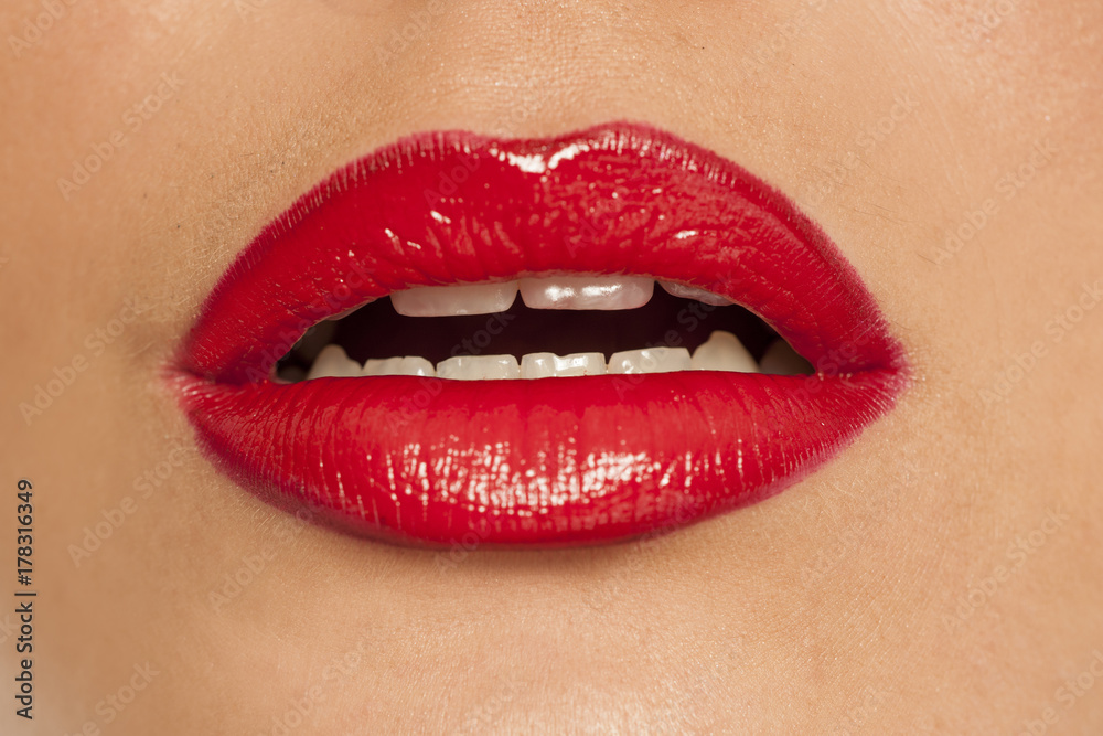 beautiful lips with red lipstick beautiful lips with red lipstick