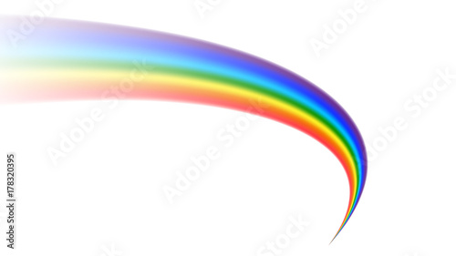 Rainbow icon. Shape arch isolated on white background. Colorful light and bright design element. Symbol of rain  sky  clear  nature. Flat simple graphic style Vector illustration
