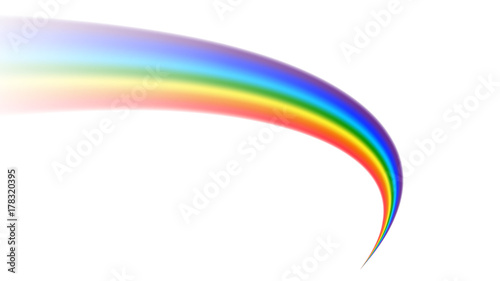 Rainbow icon. Shape arch isolated on white background. Colorful light and bright design element. Symbol of rain, sky, clear, nature. Flat simple graphic style Vector illustration