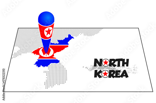 North Korean Missile Standing by Illustration