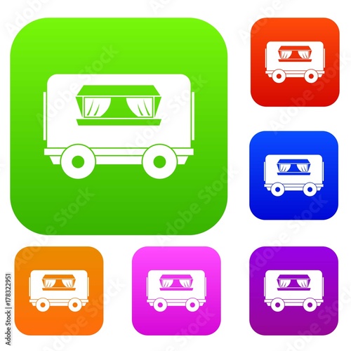 Food trailer set color collection