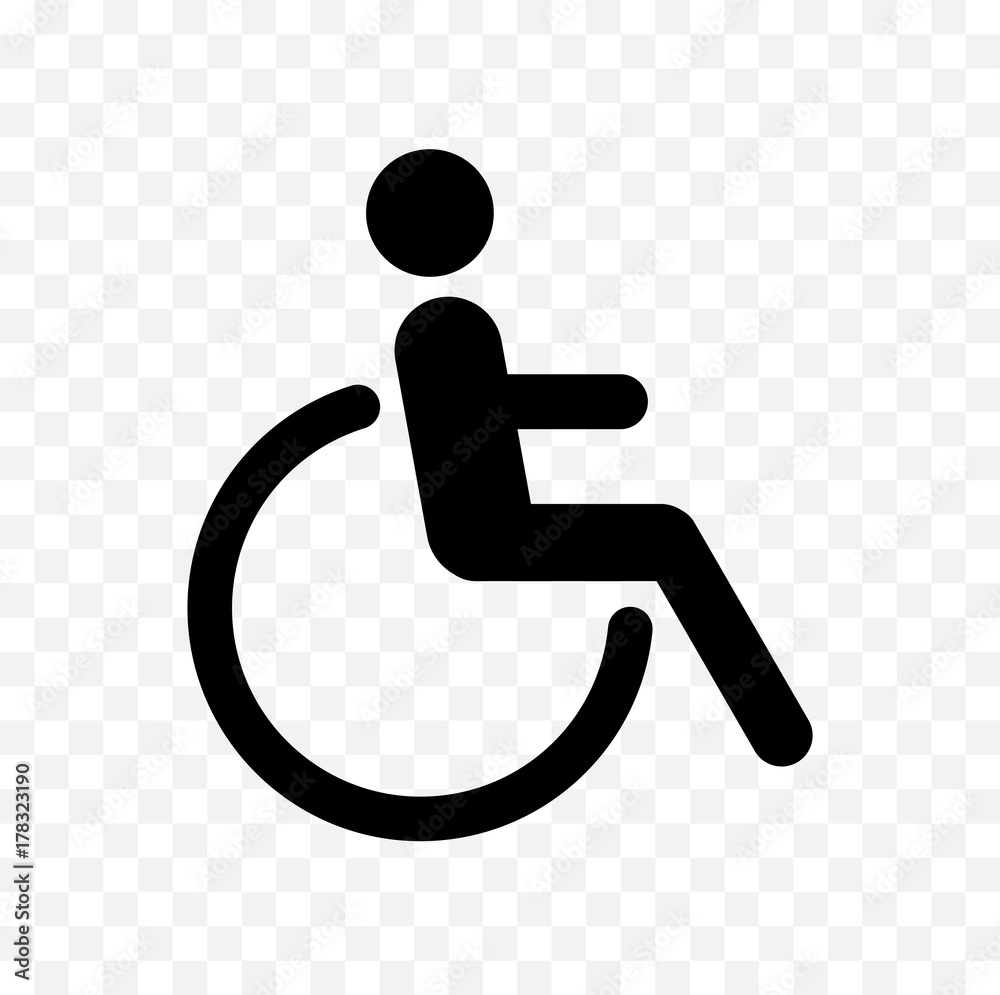Naklejka disabled symbol - znak, wózek inwalidzki, wyłączone, fototapety |  Foteks