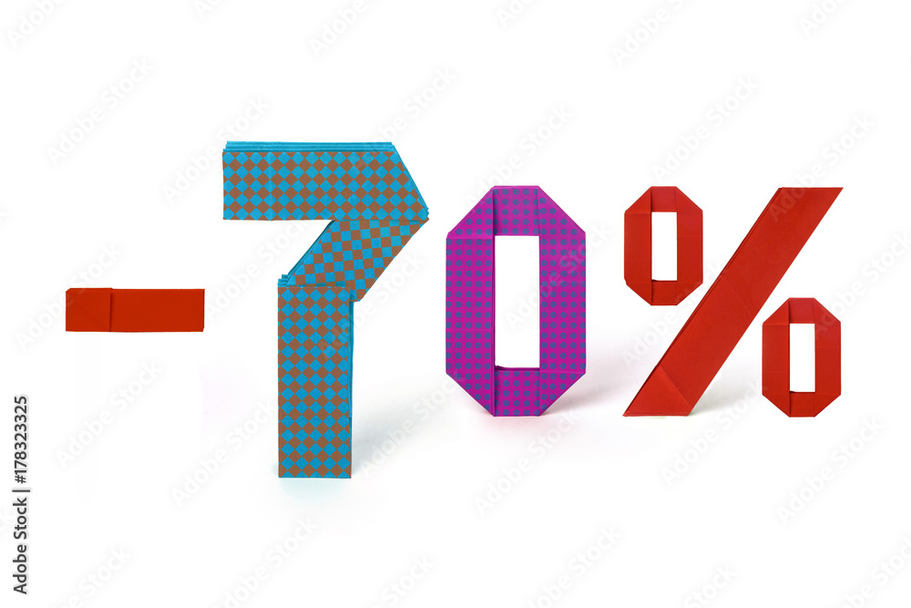 Origami text of discount sale 70 percent Origami text of discount sale 70 percent
