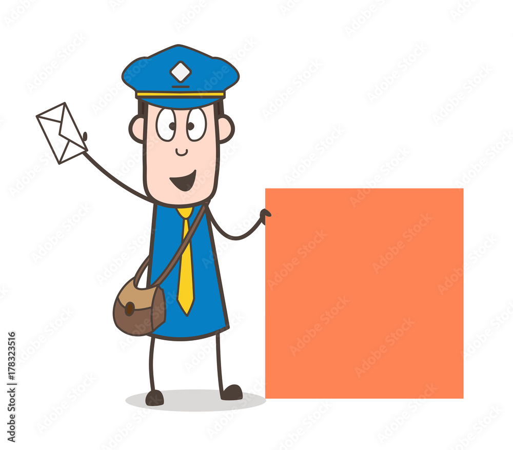 Mailman with Envelope and Banner