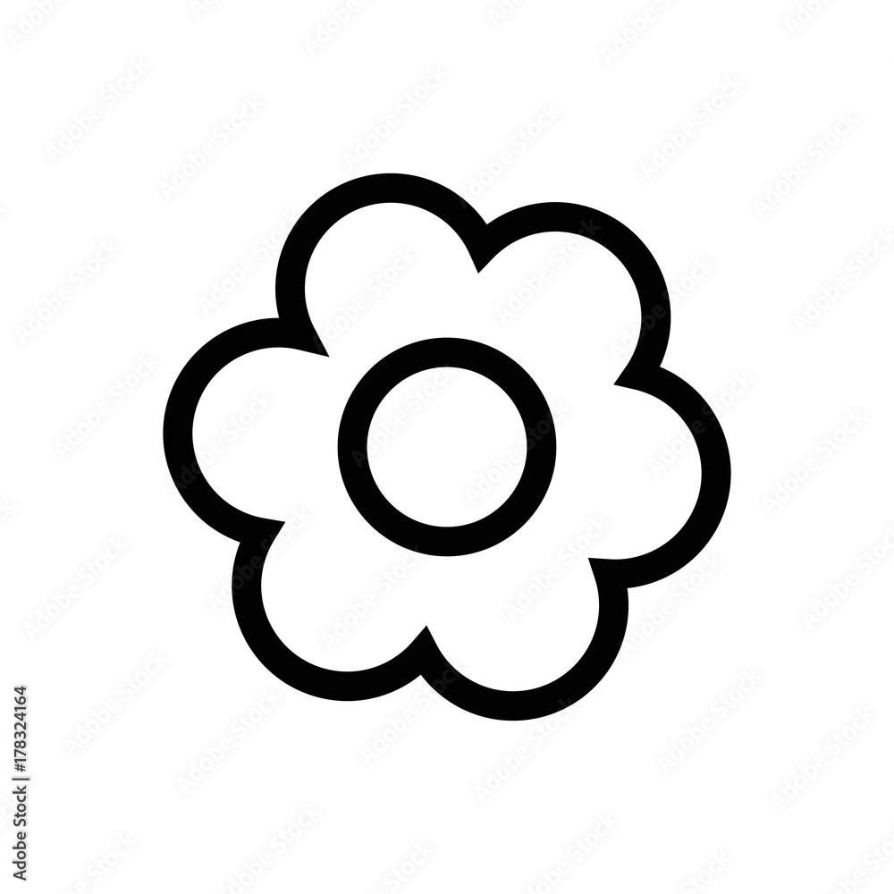 Flower Icon Vector Fat Design Editable Stroke. 512x512 Pixel Perfect. Flower Icon Vector Fat Design Editable Stroke. 512x512 Pixel Perfect.