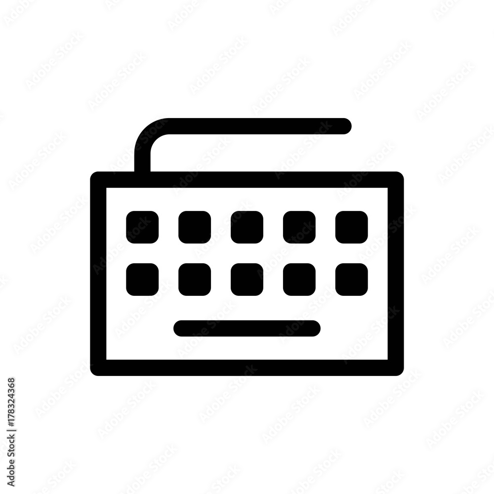 Keyboard Icon Vector Fat Design Editable Stroke. 512x512 Pixel Perfect. Keyboard Icon Vector Fat Design Editable Stroke. 512x512 Pixel Perfect.