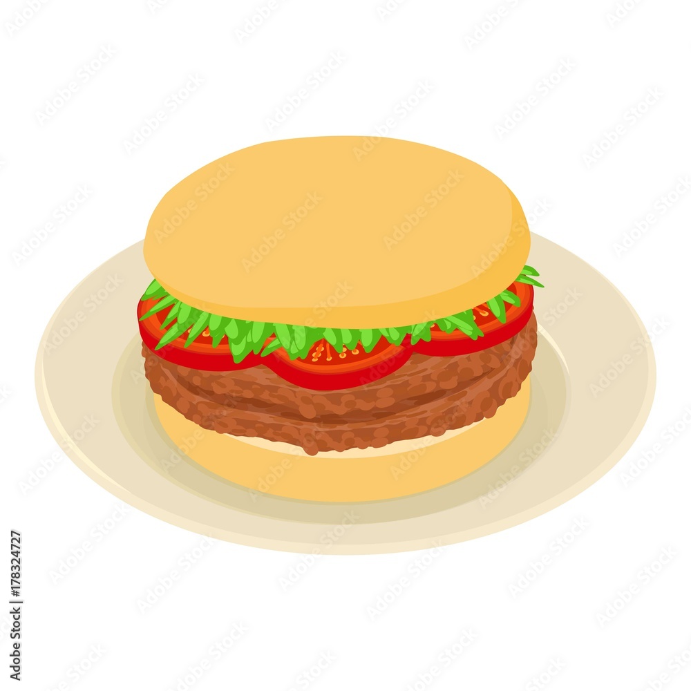 Burger icon, isometric style Burger icon, isometric style