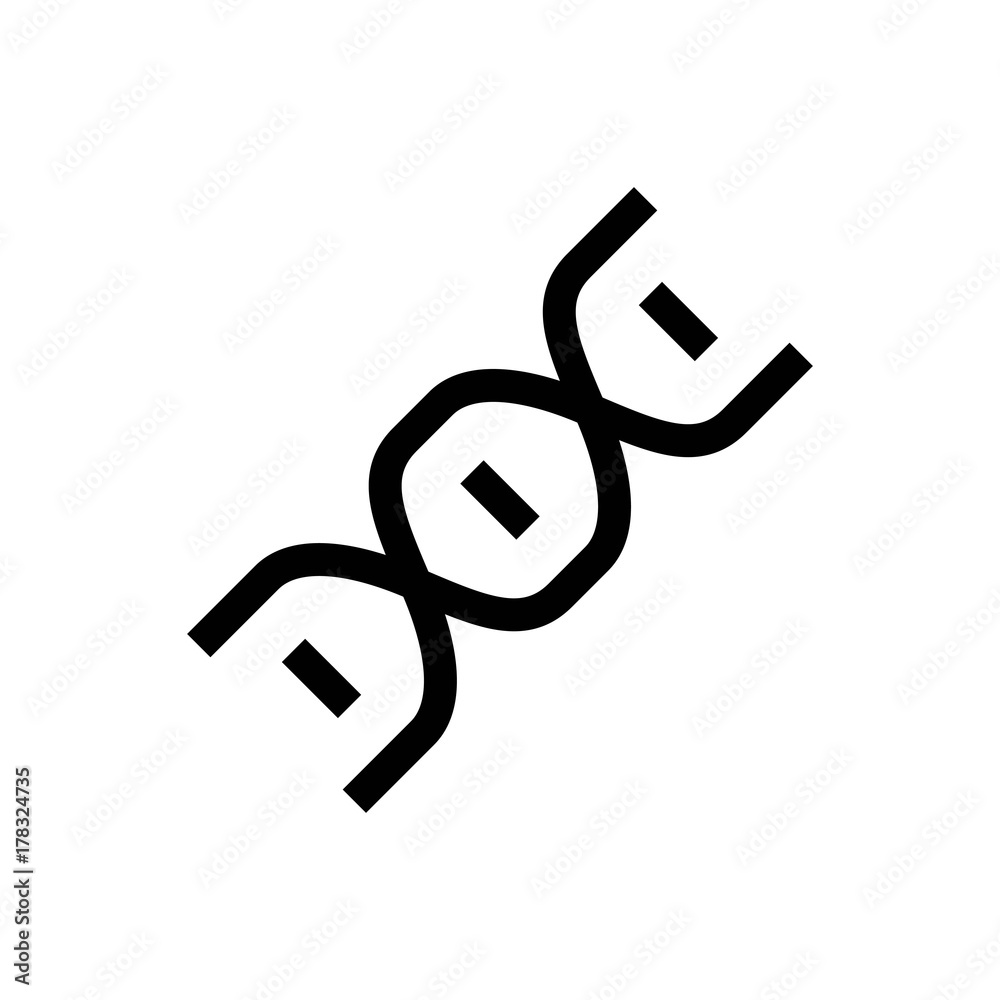 DNA Icon Vector Fat Design Editable Stroke. 512x512 Pixel Perfect.