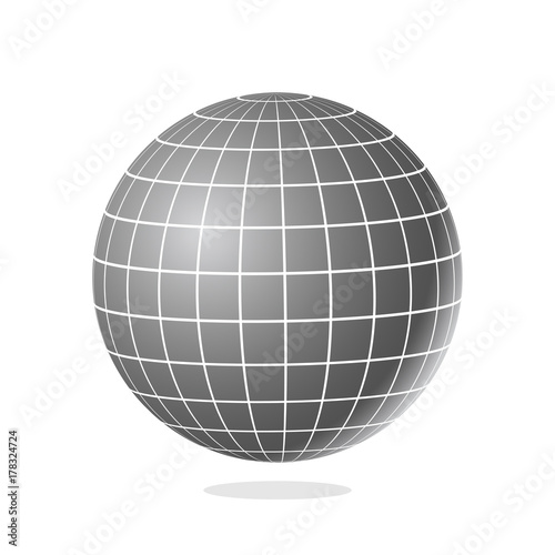 Abstract Globe with Meridians and Parallels. 3d Vector illustration.