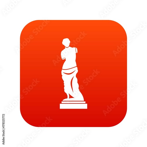 Ancient statue icon digital red
