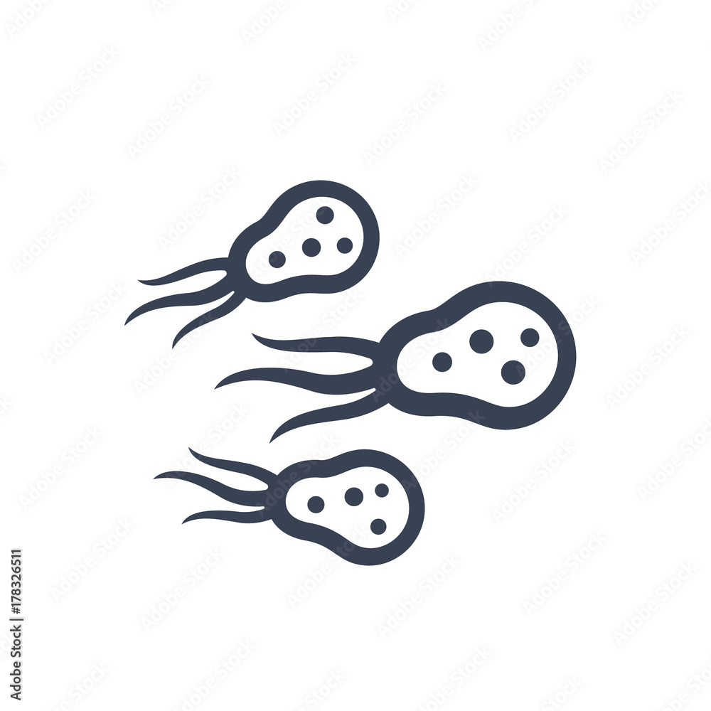 microbes icon on white microbes icon on white