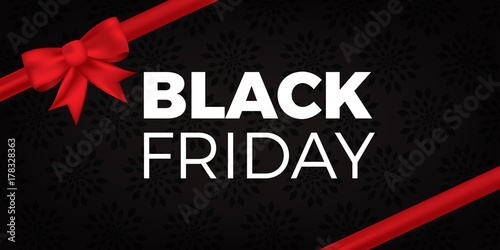 Black Friday - rote Schleifen - Banner