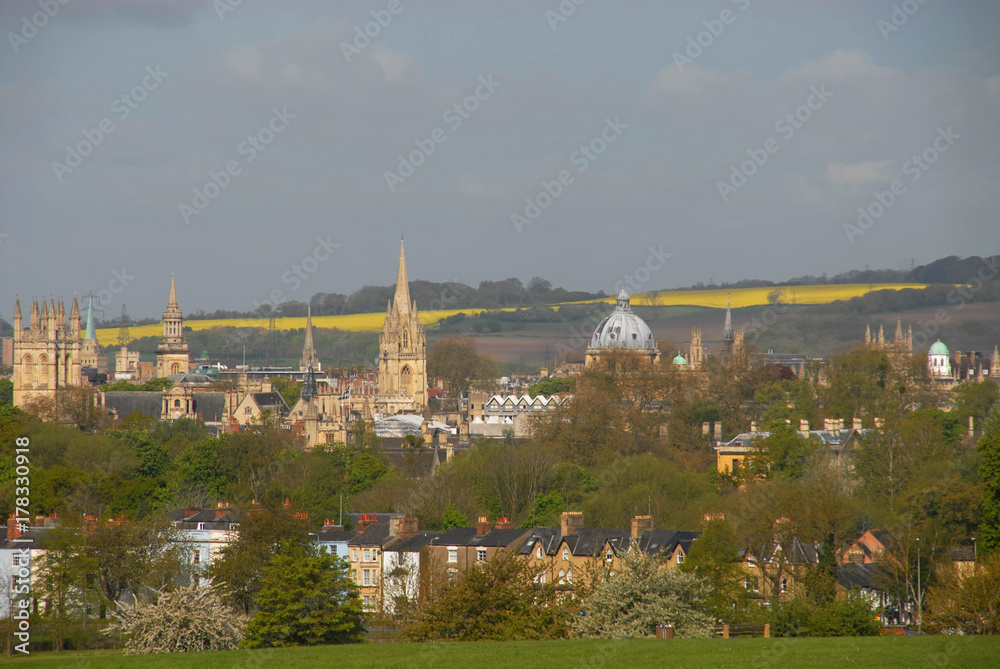 View of Oxford from South Park in spring