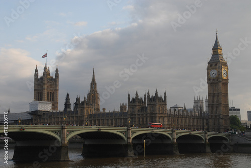Westminster bridge, Palace of Westminster, and Big Ben at sunset