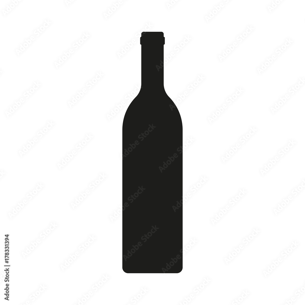 Wine bottle icon isolated on white background. Vector illustration.