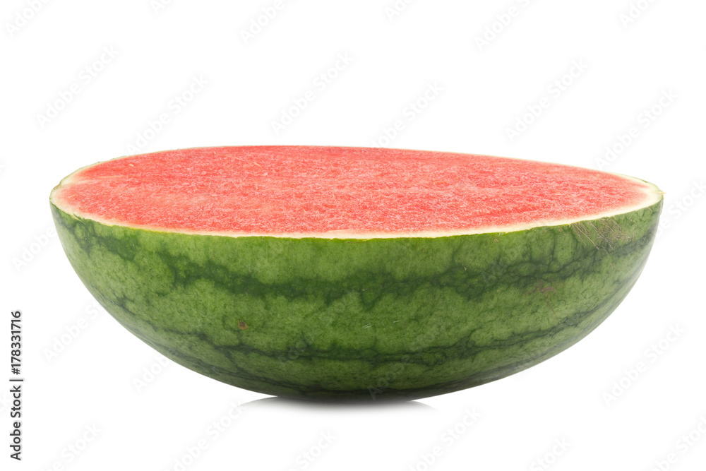 Half of ripe watermelon isolated on white background