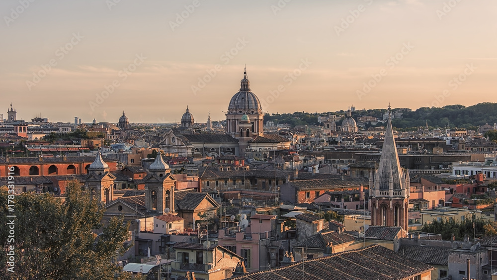 City of Roma at sunset