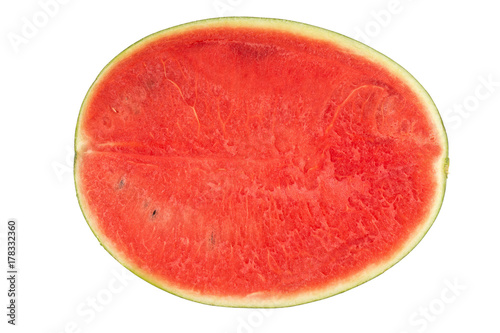 Half of ripe watermelon isolated on white background