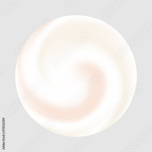 Circle cream swirl isolated on grey background