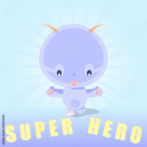 Cute cartoon character.Baby beast